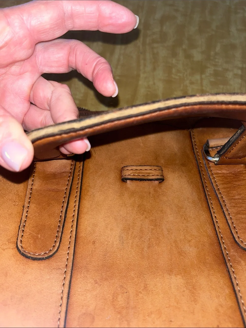 Source Unknown Tan Leather Briefcase - Classic Men’s Carryall